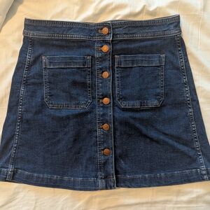 Madewell A-Line Denim Skirt with Button Front